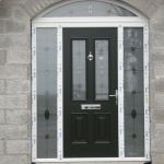 Derrycoose Rd Portadown Black palermo composite door with TG53 satinized glass.